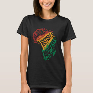 Feiere Black History Month Afrikanische Karte Stol T-Shirt