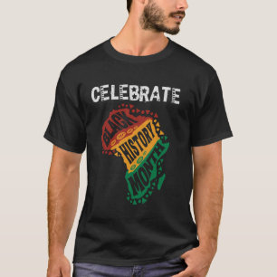 Feiere Black History Month Afrikanische Karte Stol T-Shirt