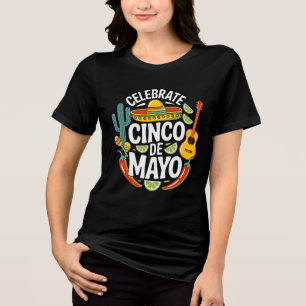 Feiere Cinco De Mayo Retro Fiesta T-Shirt Tri-Blend Shirt