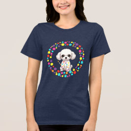 Feiere den Punkt-Tag mit meinem Teacup-Pudel  Tri-Blend Shirt