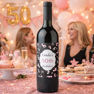 Feiere ein Geburtstagsjubiläum 50. Pudel Thema Weinetikett