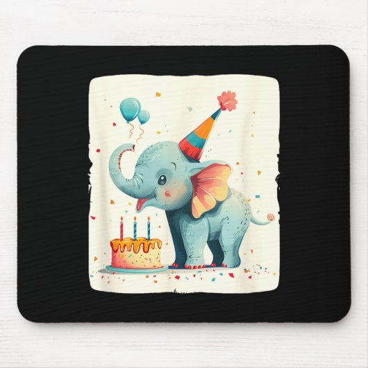 Feiere Groß Mit Diesem Glücklichen Geburtstag Elef Mousepad (Vorne)