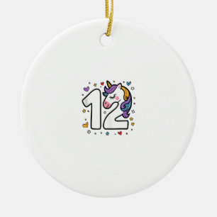 Feiere Happy 12 Jahres Geburtstagsfeier Für Mädche Keramik Ornament