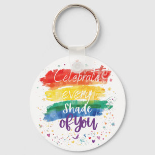 Feiere jeden Farbton deines Designs Regenbogen-Zit Schlüsselanhänger