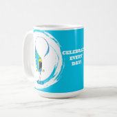 Feiere jeden Tag Buntes Cartoon Kaffeetasse (Vorderseite Links)