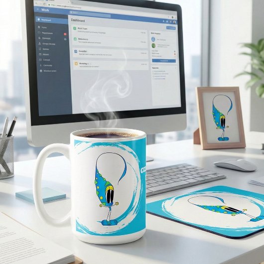 Feiere jeden Tag Buntes Cartoon Kaffeetasse