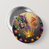 Feiere Mardie Gras mit Sommer Hamilton Button (Vorne & Hinten)