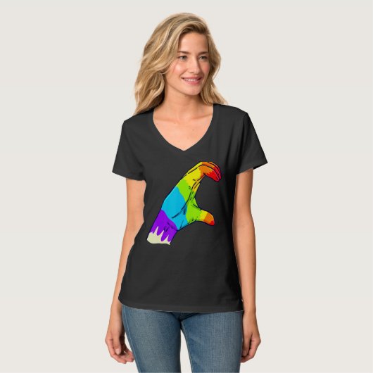 Feiere Pride mit Liebe Lgbt Pride Regenbogen Halb T-Shirt (Vorderseite Vollansicht)