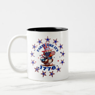 Feiere wie 1776 American Eagle und 1776-Flagge Zweifarbige Tasse