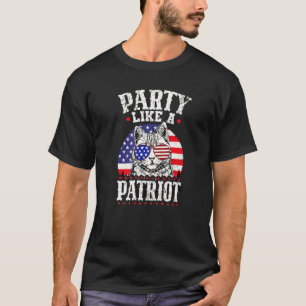 Feiere wie ein Patriot  Katze Amerikanisch 4. Juli T-Shirt