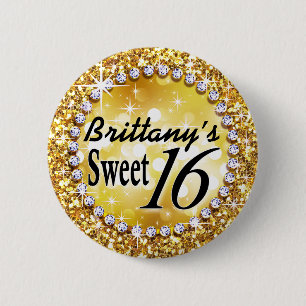 Feiergold brite Glitz bezauberndes Bling Bonbon-16 Button