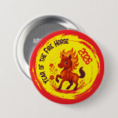 Feierjahr des Pferdes Chinesisches Neujahr Button (Vorne & Hinten)