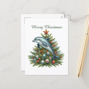 Feierlich anpassbarer Delphin Feiertagspostkarte