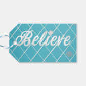 Feierlich Blau und Silber "Glaube" Urlaub Geschenkanhänger (Rückseite Horizontal)