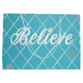 Feierlich Blau und Silber "Glaube" Urlaub Große Geschenktüte (Rückseite)