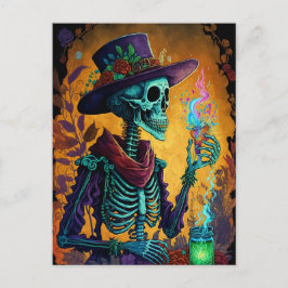 Feierlich Calavera! - Mexikanische Skelettkunst Postkarte
