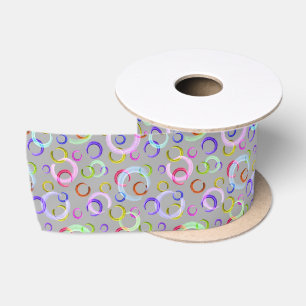Feierlich, chaotisch, bunt, Konfetti, Polka-Punkte Satinband