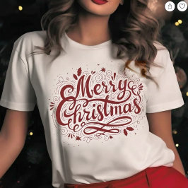 Feierlich frohe Weihnachten Moderne Drehbuchaufent T-Shirt