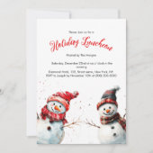 Feierlich fröhlich Snowman Holiday Luncheon Einladung (Vorderseite)
