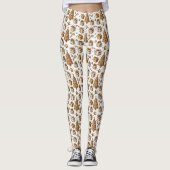 Feierlich gekachelte goldene Weihnachtsbäume präse Leggings (Vorderseite)