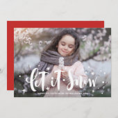 Feierlich lassen es schneemendes Foto Feiertagskarte (Vorne/Hinten)