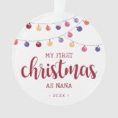 Feierlich Mein erstes Weihnachten als Nana Red Ornament (Vorderseite)