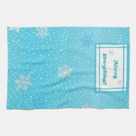 Feierlich "Merry Everything" Winter Blue Holiday Geschirrtuch