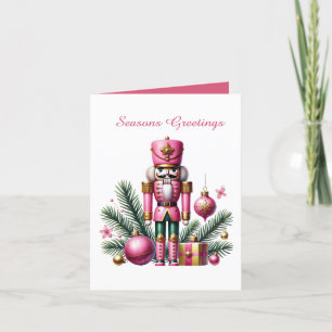 Feierlich rosa Weihnachtscreme anpassbar Feiertagskarte