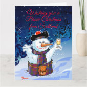 Feierlich schottischer Snowman Karte (Vorderseite)