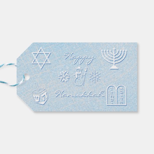 Feierlich Sparkle HANUKKAH Geschenkanhänger (Rückseite Horizontal)