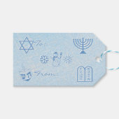 Feierlich Sparkle HANUKKAH Geschenkanhänger (Vorderseite (Horizontal))
