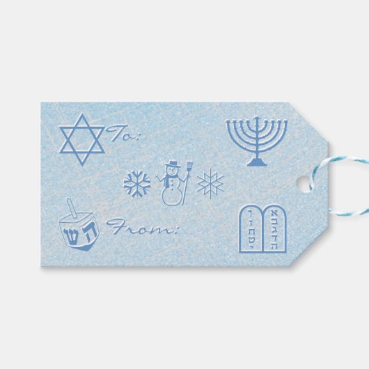 Feierlich Sparkle HANUKKAH Geschenkanhänger (Vorderseite (Horizontal))