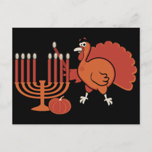 Feierlich "Thanksgivukkah" Postkarte
