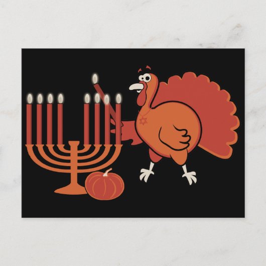 Feierlich "Thanksgivukkah" Postkarte (Vorderseite)