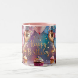 Feierlich und Spaß! - Personalisiertes Geburtstags Zweifarbige Tasse