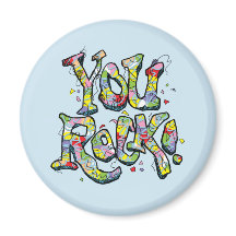 Feierlich "You Rock!" Lettern Magnet