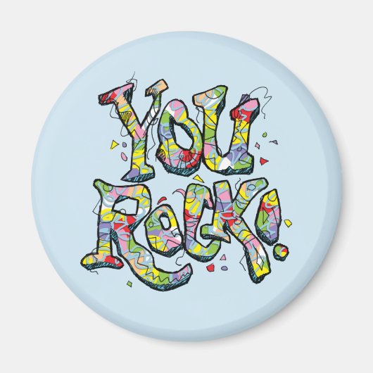 Feierlich "You Rock!" Lettern Magnet (Vorne)
