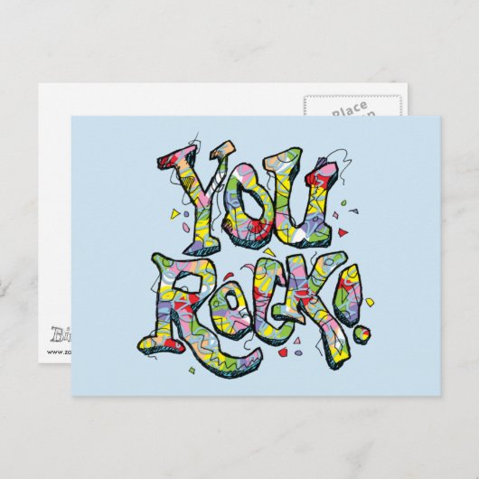 Feierlich "You Rock!" Postkarte (Vorne/Hinten)