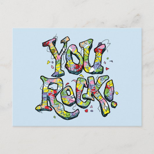 Feierlich "You Rock!" Postkarte (Vorderseite)
