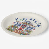 Feierliche 4. Juli Barbecue Picnic Pappteller (Schrägansicht)