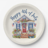 Feierliche 4. Juli Barbecue Picnic Pappteller (Vorderseite)