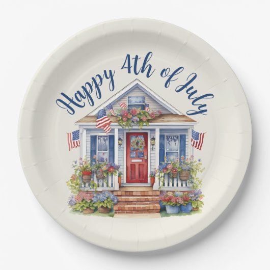 Feierliche 4. Juli Barbecue Picnic Pappteller (Vorderseite)