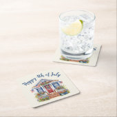 Feierliche 4. Juli Barbecue Picnic Rechteckiger Pappuntersetzer (Vor Ort)