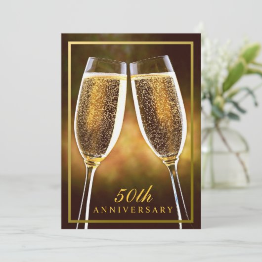 Feierliche 50-jährige Einladung (Stehend Vorderseite)