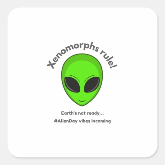 Feierliche Alien Tag 26. April Quadratischer Aufkleber (Vorderseite)