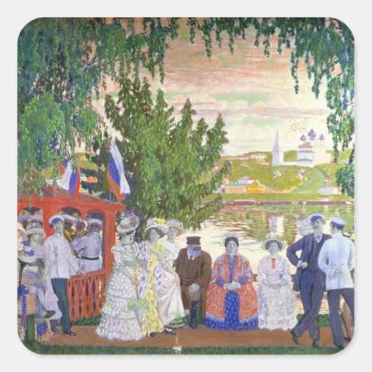 Feierliche Ansammlung, 1910 Quadratischer Aufkleber (Vorderseite)