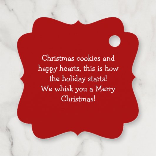 Feierliche Backbrille Braun Custom Weihnachten Geschenkanhänger (Rückseite)