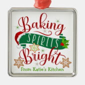 Feierliche Backbrille Braun Custom Weihnachten Ornament Aus Metall (Vorne)