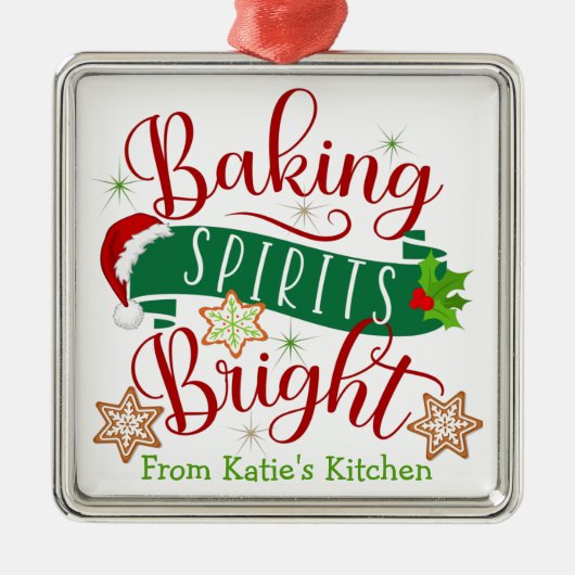 Feierliche Backbrille Braun Custom Weihnachten Ornament Aus Metall (Vorne)