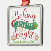 Feierliche Backbrille Braun Custom Weihnachten Ornament Aus Metall (Links)